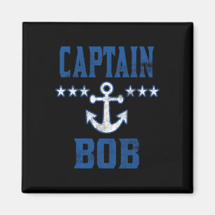 Personalised Boating Vintage Blue Captain Bob Anch Magnet