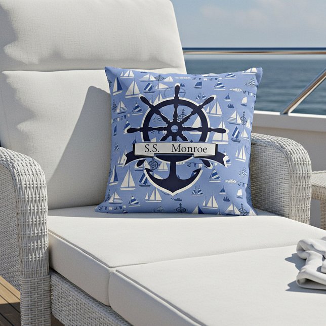 Personalised Boats Throw Pillow (Creator Uploaded)