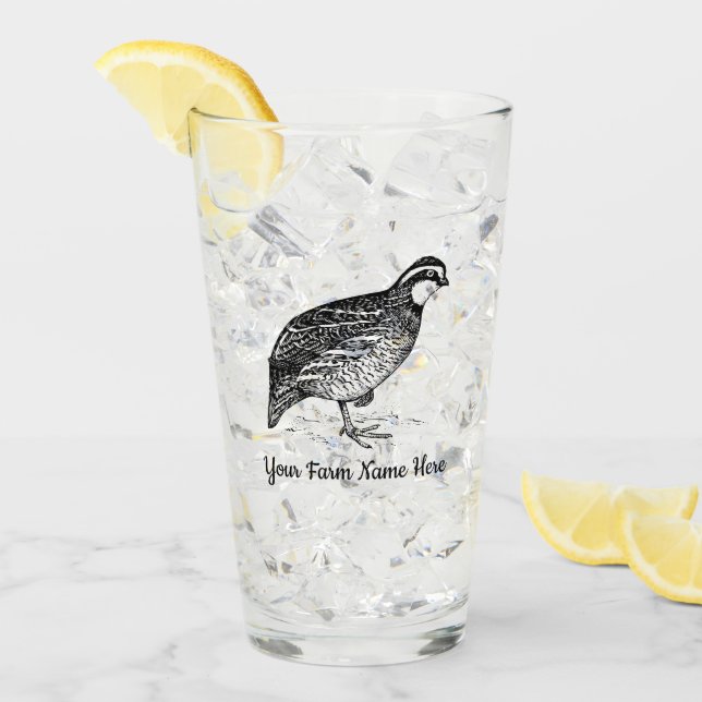 Personalised Bobwhite Quail Farm Glass (Front Ice)
