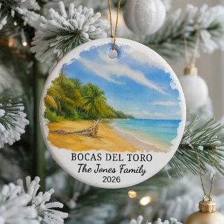 Personalised Bocas Del Toro Ceramic Ornament, Cust Tree Decoration