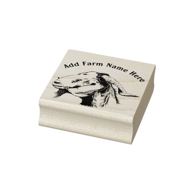 Personalised Boer Goat Farm Head Sketch Rubber Stamp (Stamp)