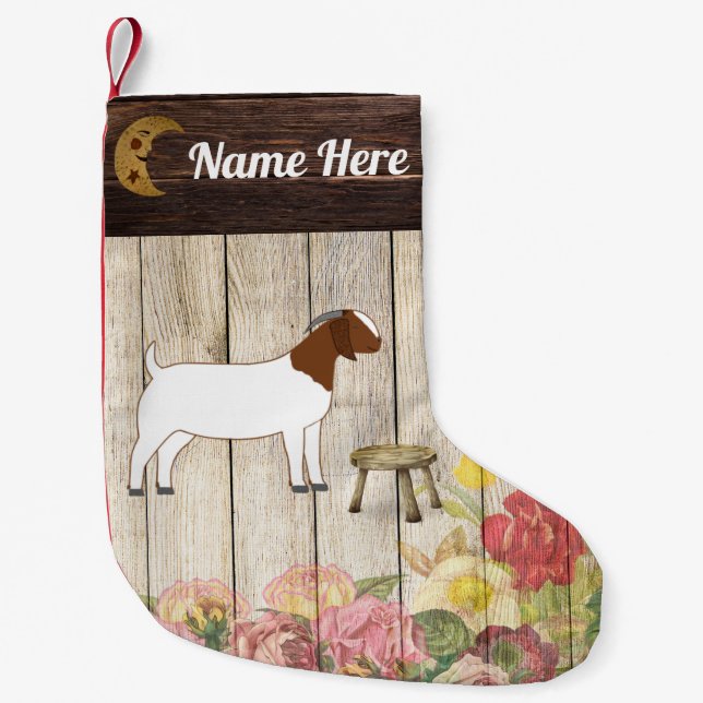 Personalised Boer Goat Farm Small Christmas Stocking (Front)