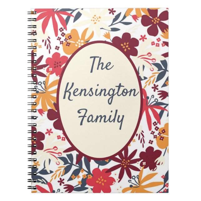 Personalised Bohemian Family Notebook (Front)