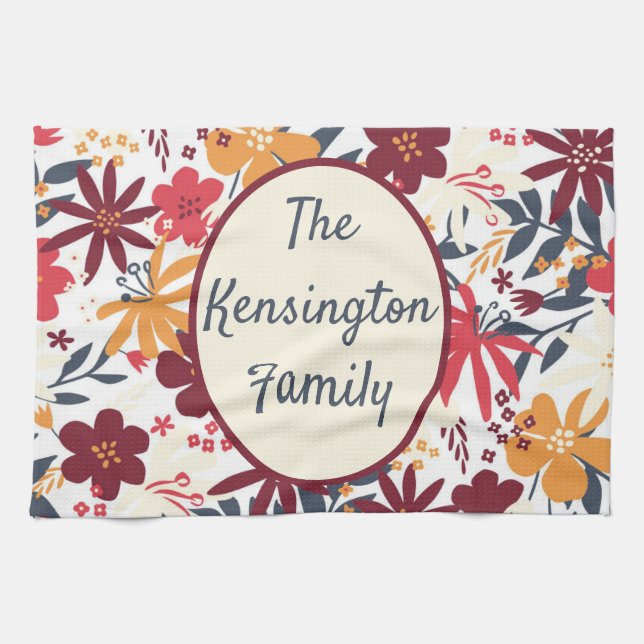 Personalised Bohemian Kitchen towel (Horizontal)