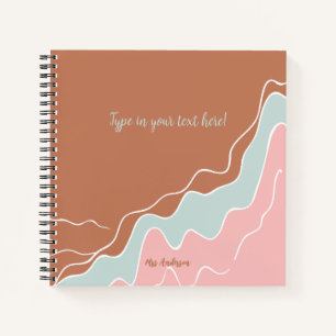 personalised Bohemian Modern custom gift Notebook