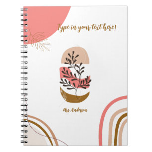 personalised Bohemian Teacher Modern custom  Notebook