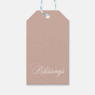 Personalised Boho Beige White Blessings Gift Tags