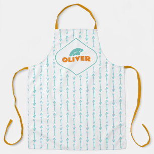 Personalised Boho Blue Arrow Pattern Custom Apron