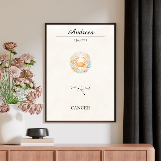 Personalised Boho Cancer Zodiac Constellation Poster (Creator Uploaded)