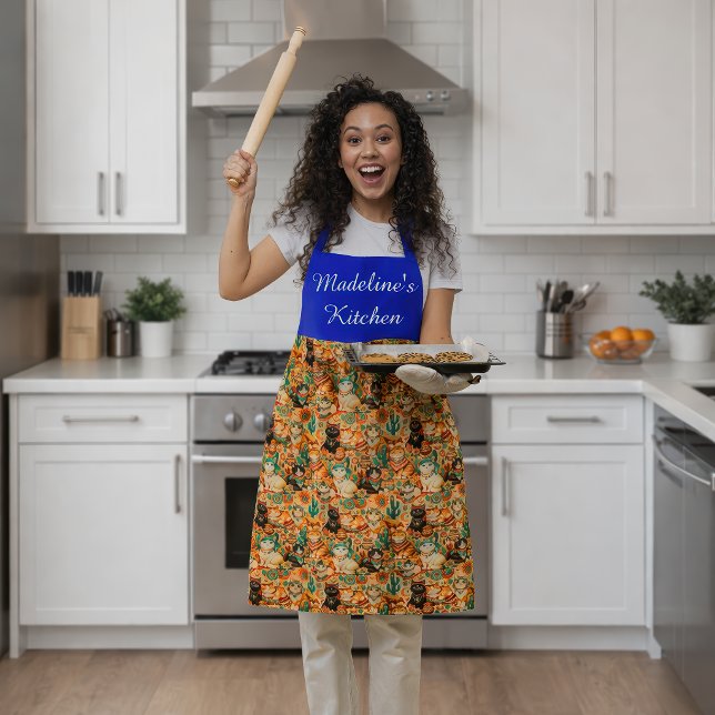 Personalised Boho Cats Apron (Personalized Boho Cats Apron)