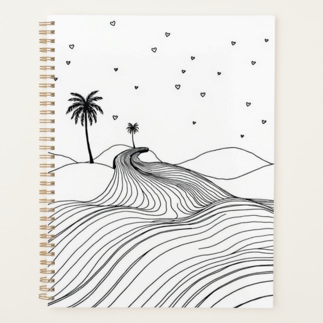 Personalised Boho Desert Print Planner (Front)