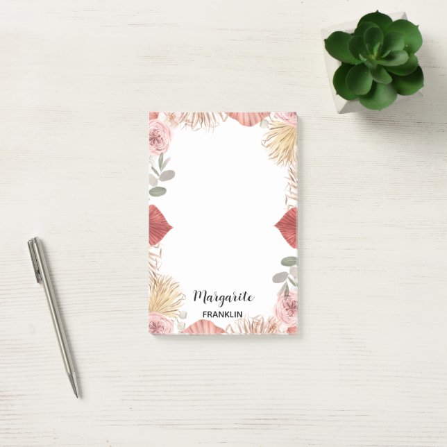 Personalised Boho Florals Home Office Not Post-it Notes (Office)