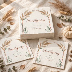 Personalised Boho Friendsgiving Cocktail Napkins