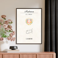 Personalised Boho Gemini Zodiac Constellation