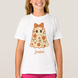 Personalised Boho Ghost Halloween Custome Name T-Shirt