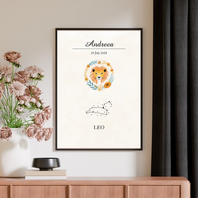 Personalised Boho Leo Zodiac Constellation Poster (Creator Uploaded)