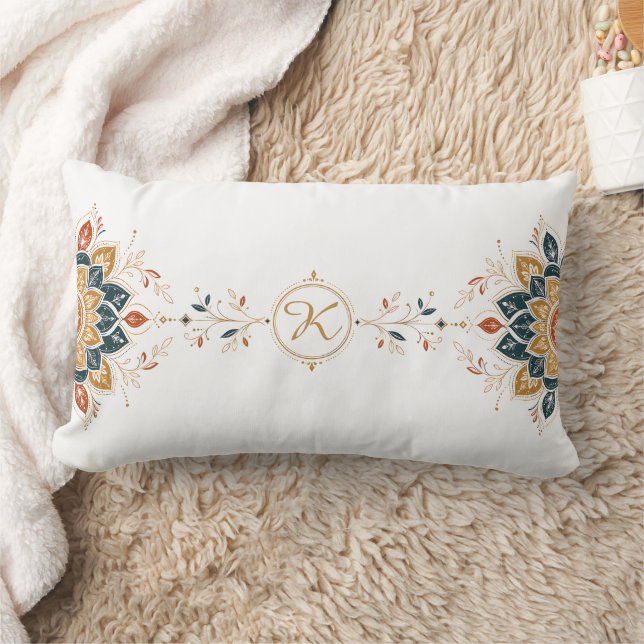 Personalised Boho Mandala Lumbar Pillow Art Design (Blanket)