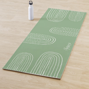 Personalised Boho Mid Century Chic Rainbow Yoga Mat