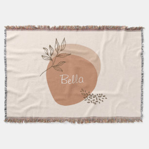 Personalised boho minimalist throw blanket