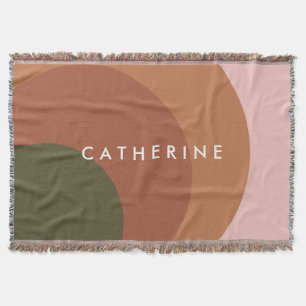 Personalised Boho Modern Earth Tone Geometric Throw Blanket