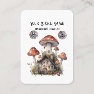 Personalised Boho Mushroom Jewellery Display Business Card