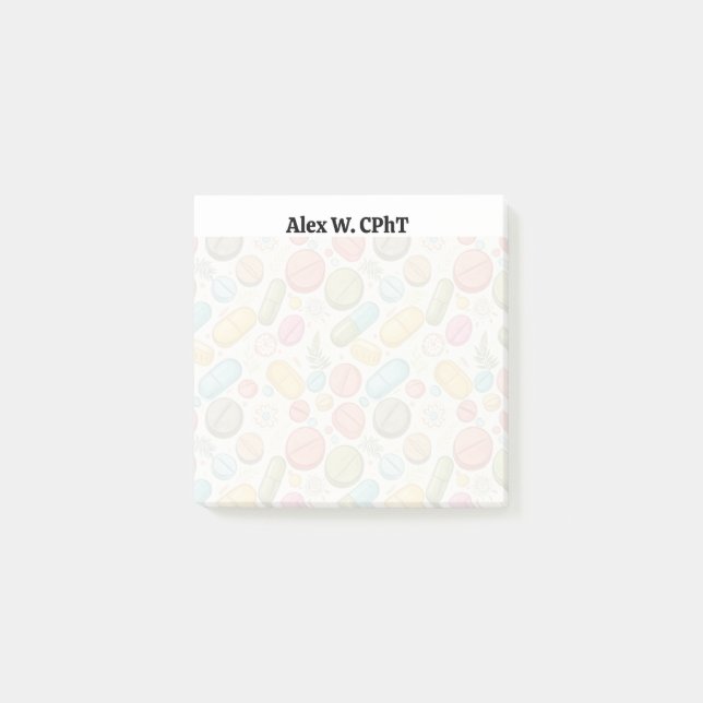 Personalised Boho Pharmacy 3x3 Sticky Notes (Front)