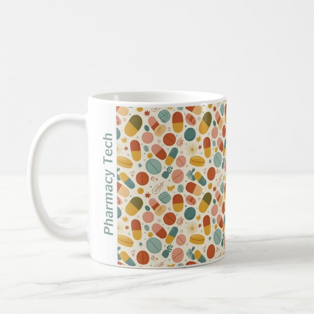 Personalised Boho Pharmacy Tech Custom CPhT Coffee Mug (Left)