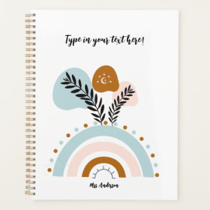 personalised boho rainbow custom planner