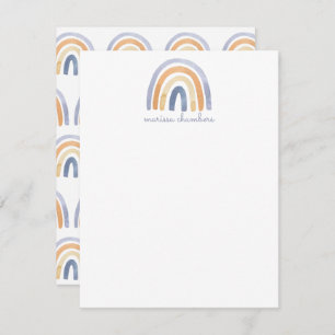 Personalised Boho Rainbow Flat Note Card