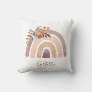 Personalised Boho Rainbow Girl's Room Cushion