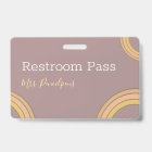 Personalised Boho Rainbow Hall Pass Badge