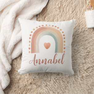 Personalised Boho Rainbow Name Throw Pillow – Wate