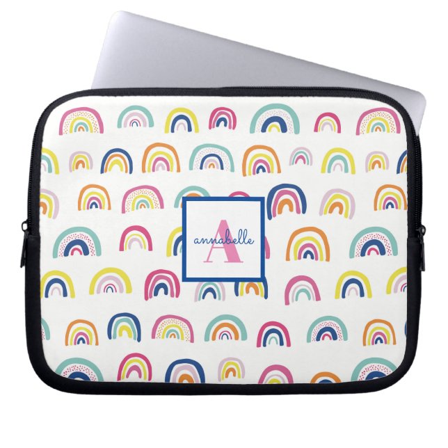 Personalised Boho Rainbow Pattern Laptop Sleeve (Front)