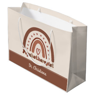 Personalised Boho Rainbow Psychotherapist Large Gift Bag