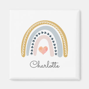 Personalised Boho Rainbow Watercolor Magnet