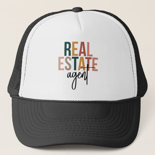 Personalised Boho Real Estate Agent realtor gifts Trucker Hat (Front)