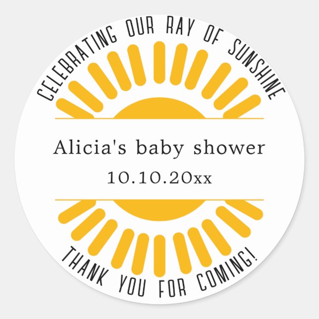 Personalised Boho Sun  Classic Round Sticker (Front)