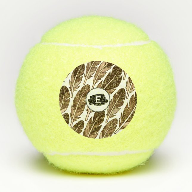 Personalised Boho Tennis Ball – Custom Monogram (Front)