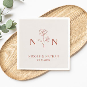 Personalised Boho Terracotta Rust   Monograms Napk Napkin