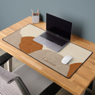 Personalised Boho Terracotta Sand Abstract  Desk Mat