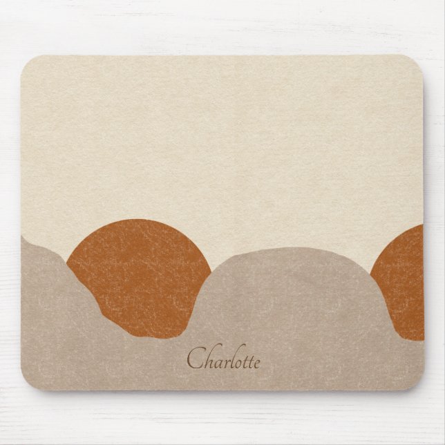 Personalised Boho Terracotta Sand Abstract  Mouse Pad (Front)