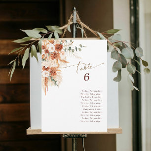 Personalised Boho Terracotta wedding table number 