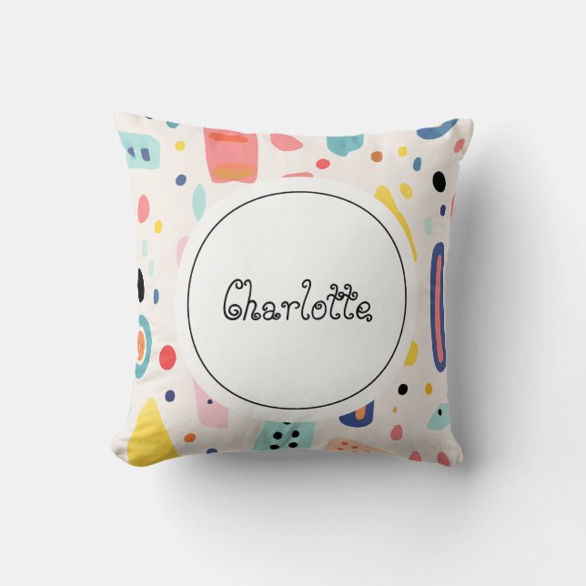Personalised Boho Watercolor Cutie Name Girl  Cushion (Front)