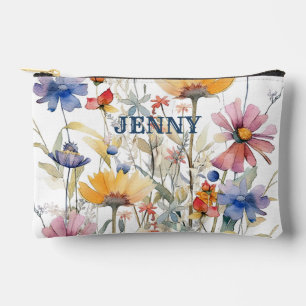 Personalised Boho Wildflowers Print Cut Sew Bag
