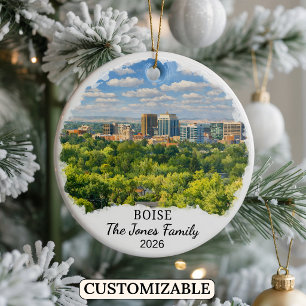 Personalised Boise Ornament, Custom Idaho State Ceramic Tree Decoration