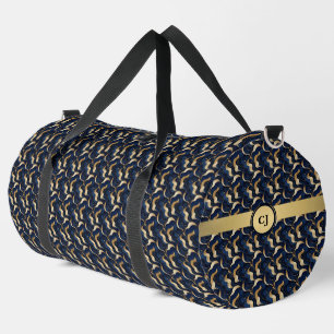 Personalised Bold Abstract Gold & Navy Duffle Bag
