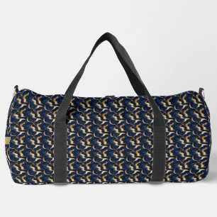 Personalised Bold Abstract Gold & Navy Duffle Bag