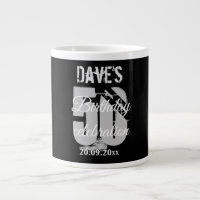 Personalised Bold Black 50 Any Birthday
