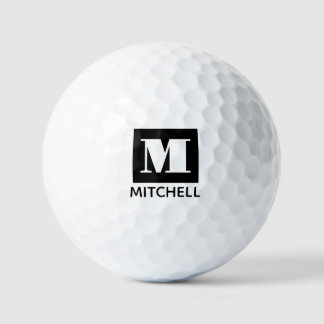 Personalised Bold Initial Letter Monogram Name Golf Balls