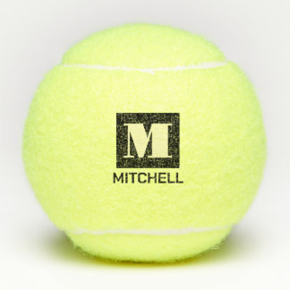 Personalised Bold Initial Letter Monogram Name Tennis Balls
